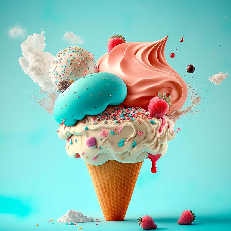 ice-dreamy-dessert-designcolorful-cupcake-ice-cream-generative-ai